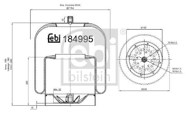 Febi 184995 Air Suspension Spring