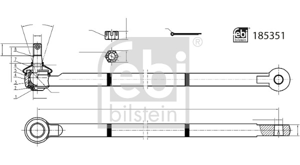 Febi 185351 Centre Rod Assembly