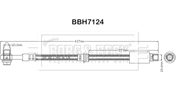 Borg & Beck BBH7124 Brake Hose