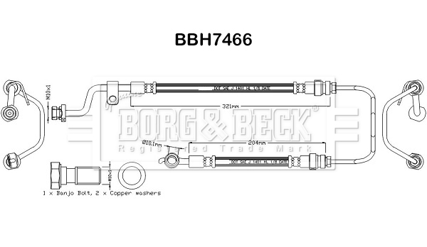 Borg & Beck BBH7466 Brake Hose