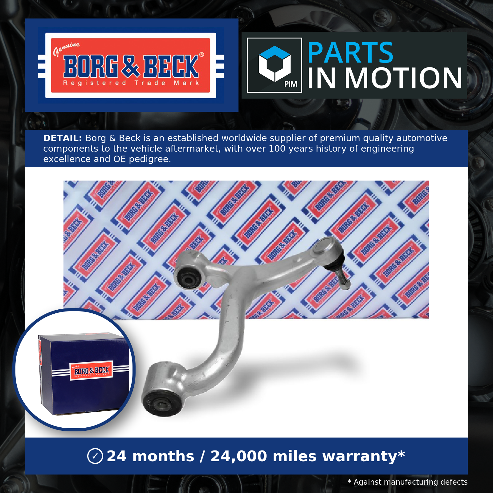 Borg & Beck Wishbone / Suspension Arm Rear Upper, Right BCA6450 [PM1009089]