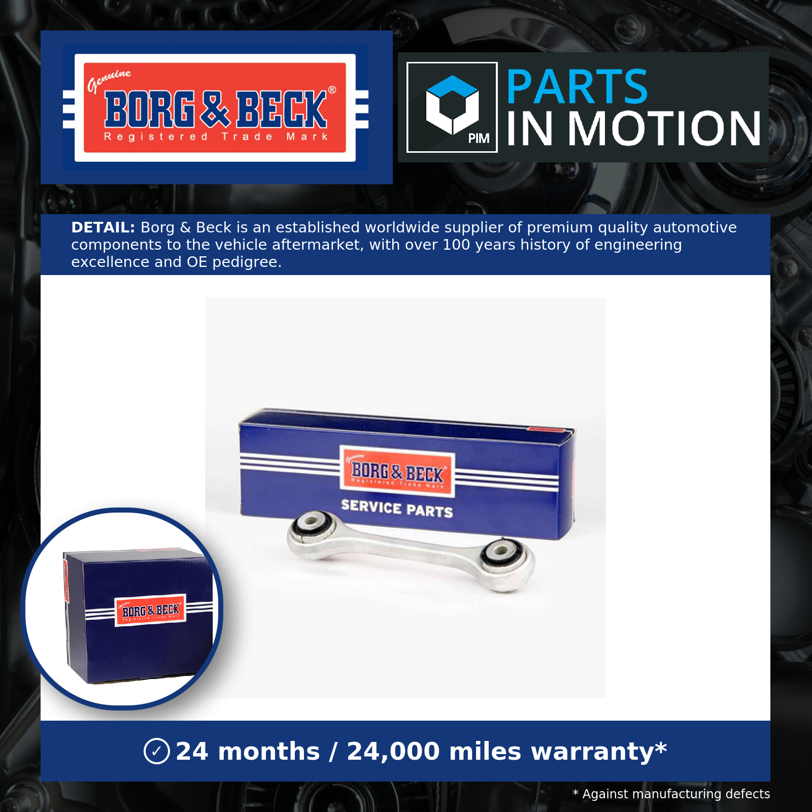Borg & Beck Anti Roll Bar Link Front Left or Right BDL7440 [PM1012479]