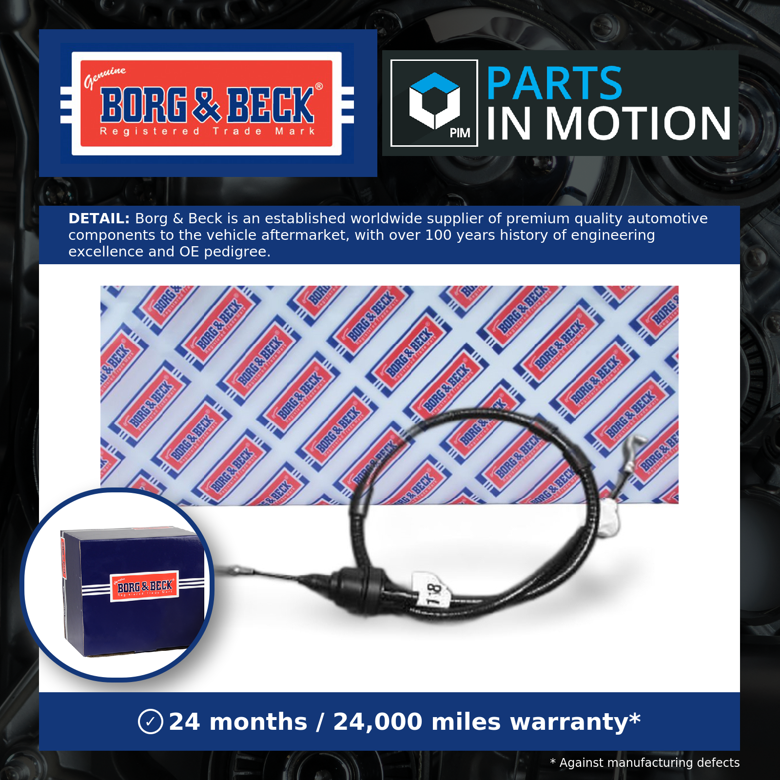 Borg & Beck Clutch Cable BKC1168 [PM1017868]