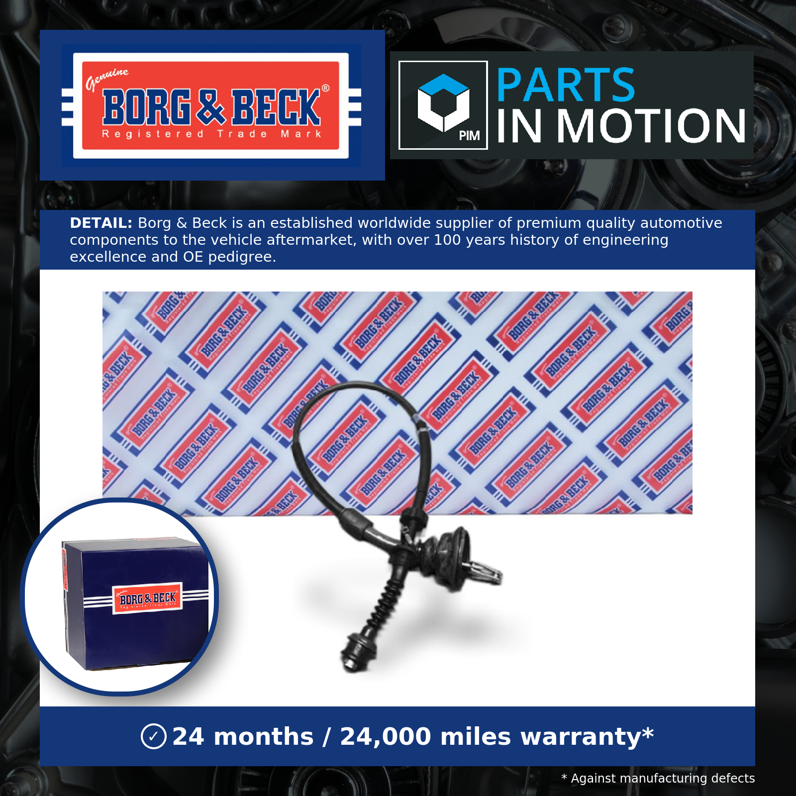 Borg & Beck Clutch Cable BKC1268 [PM1017922]