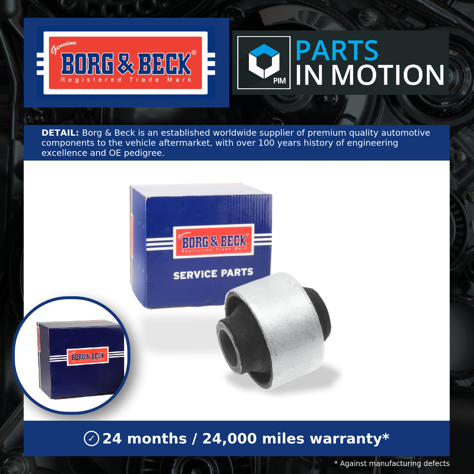 Borg & Beck Wishbone / Control / Trailing Arm Bush Front Lower BSK7055 [PM1020138]