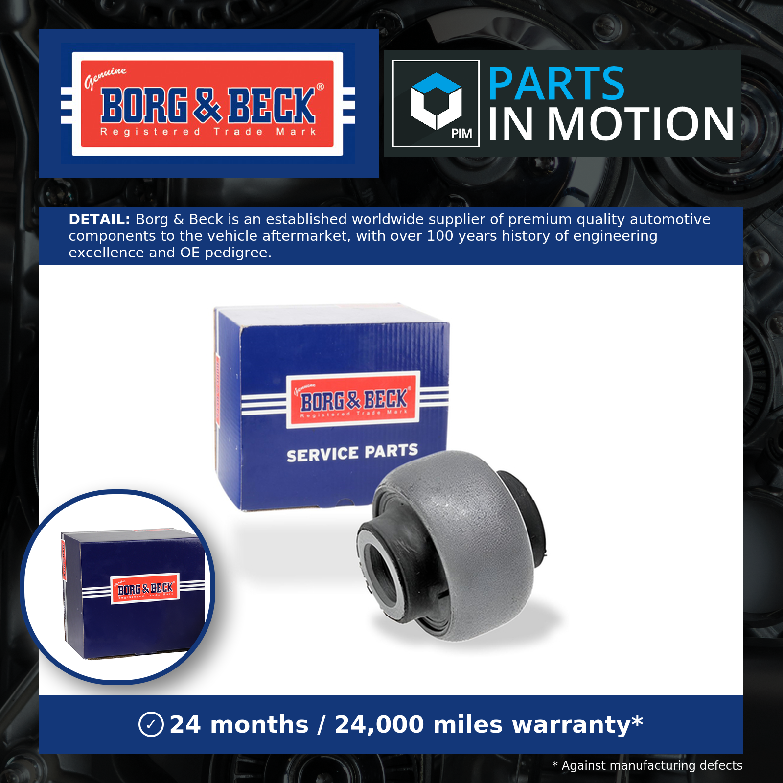Borg & Beck Wishbone / Control / Trailing Arm Bush BSK7689 [PM1020751]