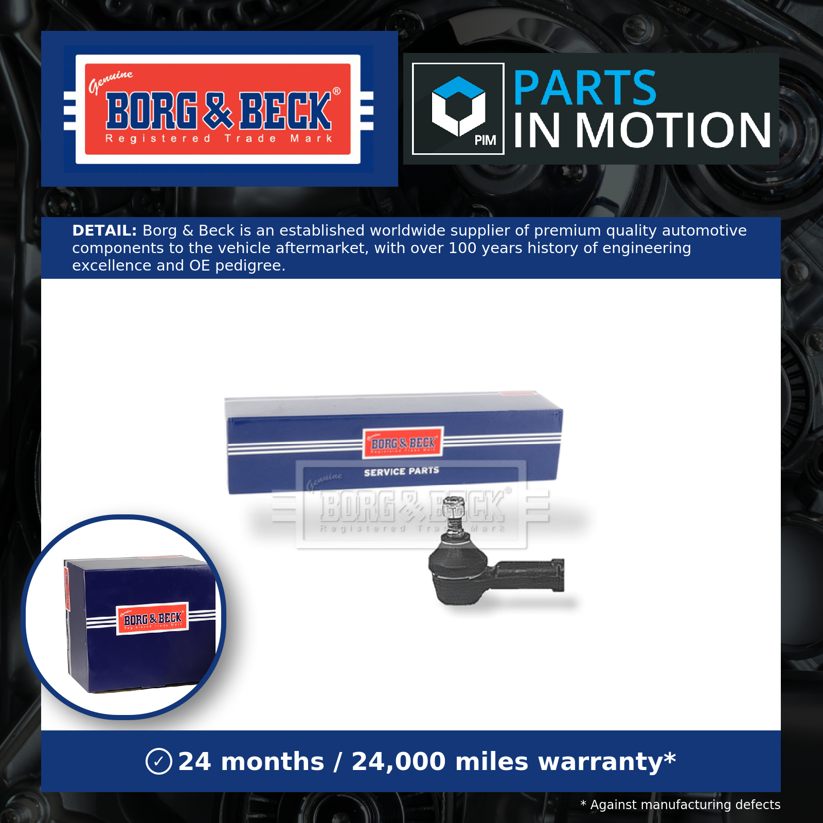 Borg & Beck Tie / Track Rod End BTR4072 [PM1023326]