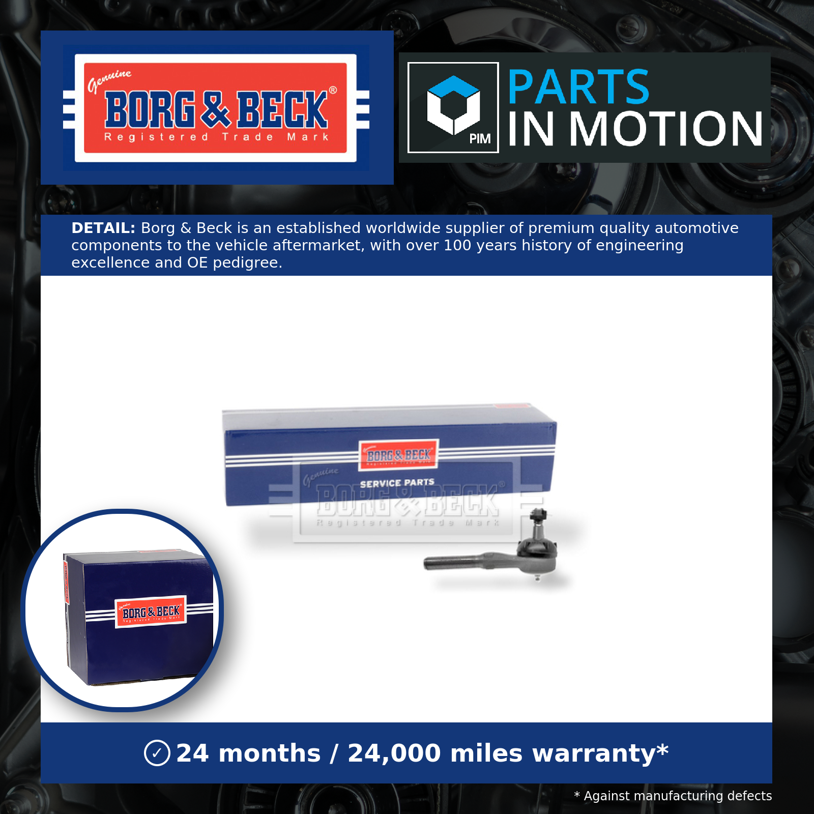 Borg & Beck Tie / Track Rod End BTR5019 [PM1024085]