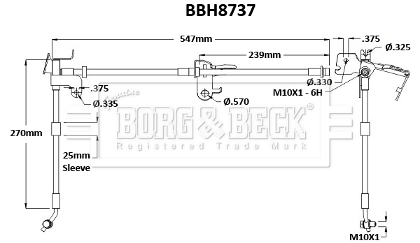 Borg & Beck BBH8737 Brake Hose