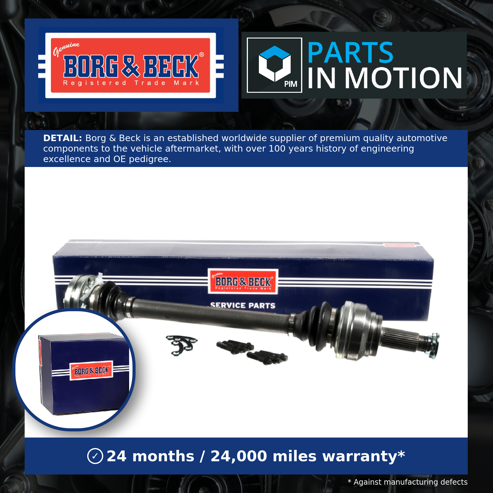 Borg & Beck Drive Shaft Rear Left or Right BDS1504 [PM2130770]