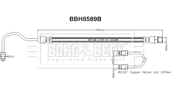 Borg & Beck BBH8589B Brake Hose