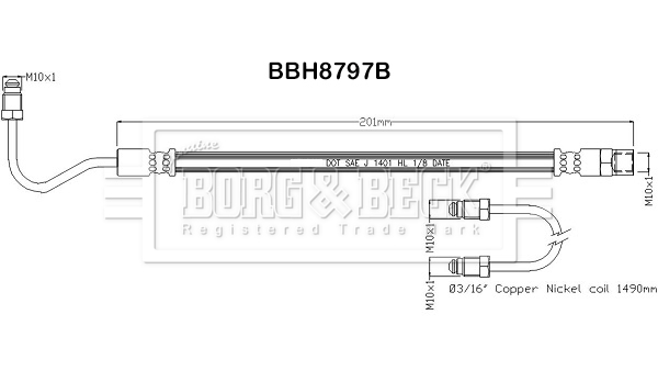 Borg & Beck BBH8797B Brake Hose