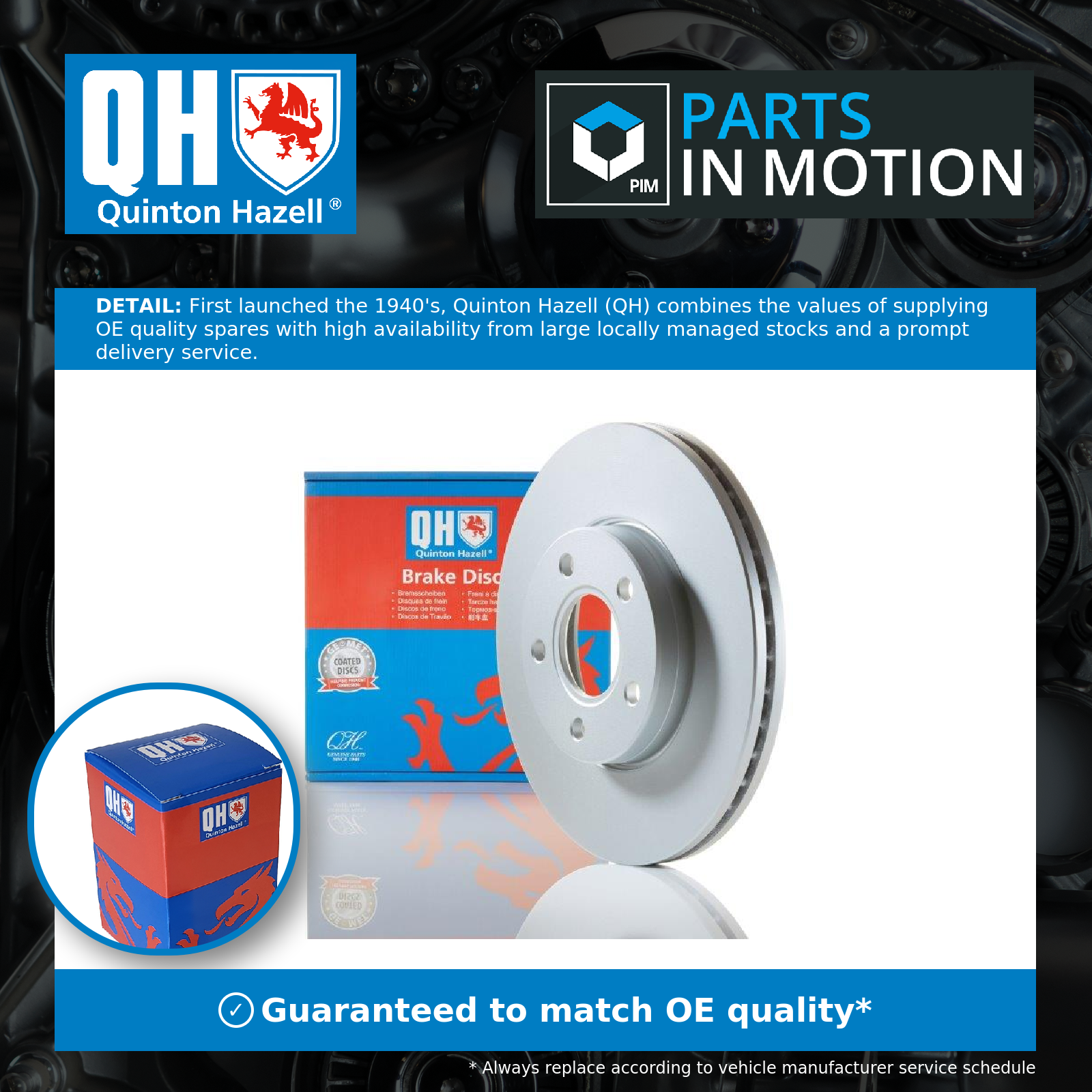 Quinton Hazell 2x Brake Discs Pair Vented Front BDC5932 [PM861414]