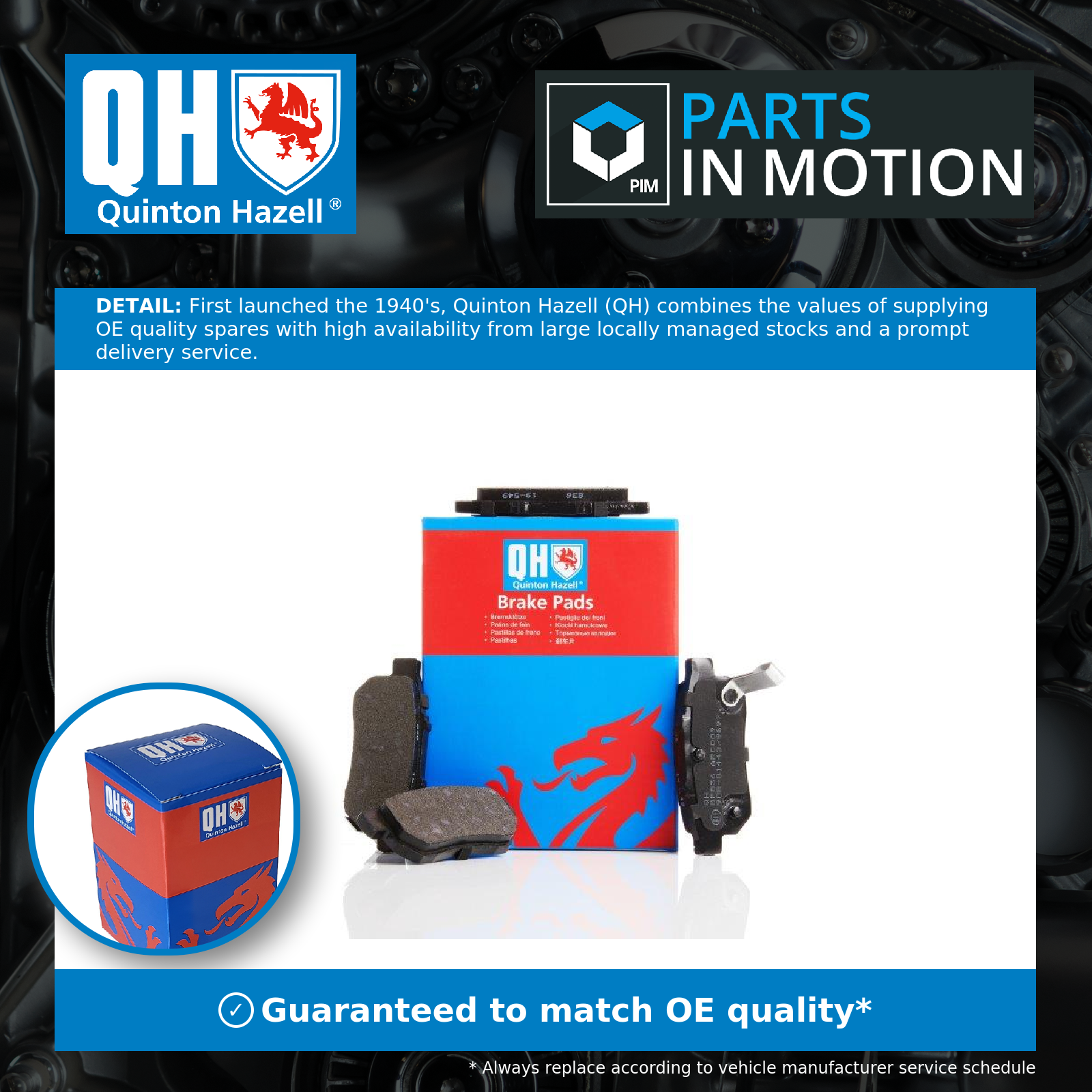 Quinton Hazell Brake Pads Set Rear BP836 [PM862584]