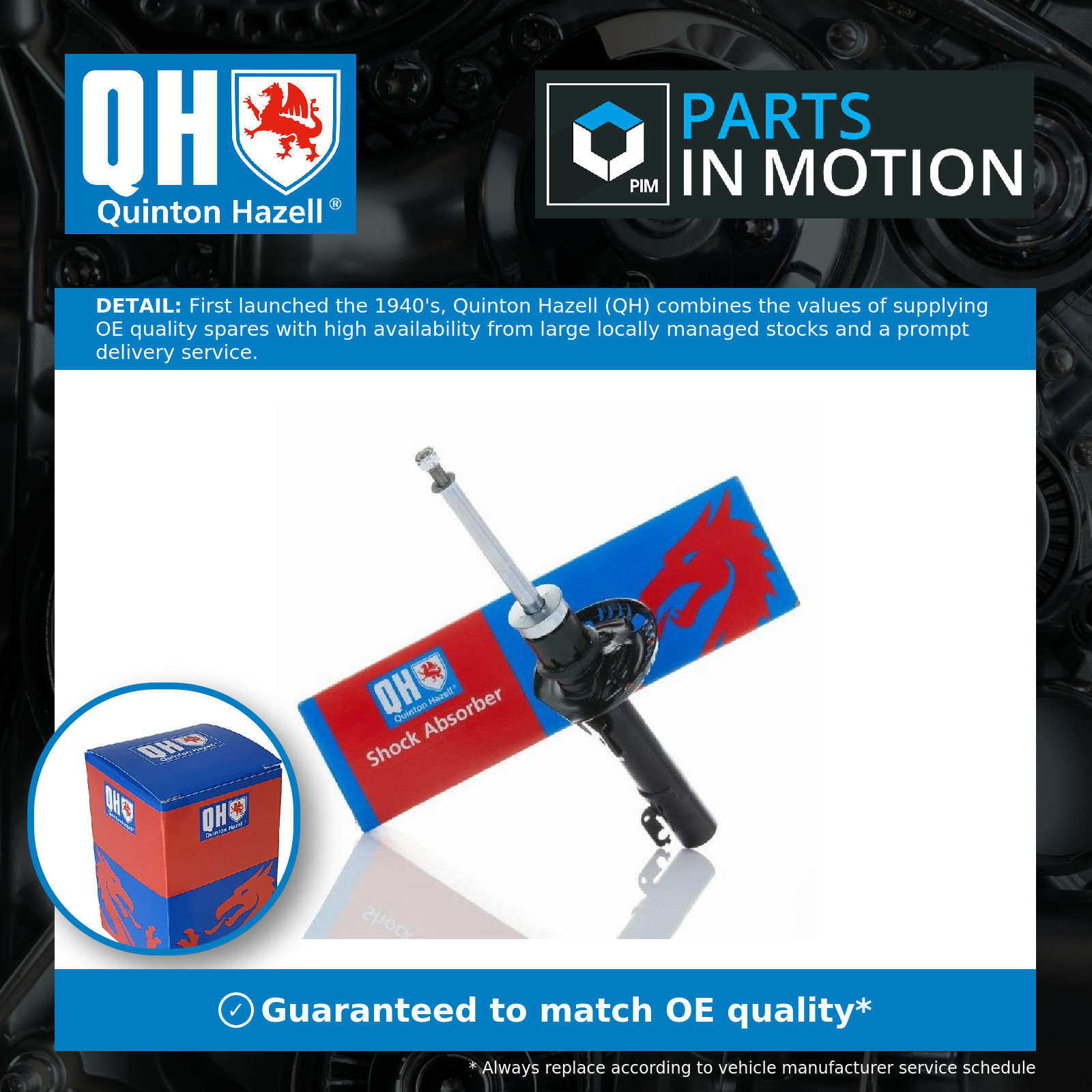 Quinton Hazell 2x Shock Absorbers (Pair) Front QAG178881 [PM1478014]