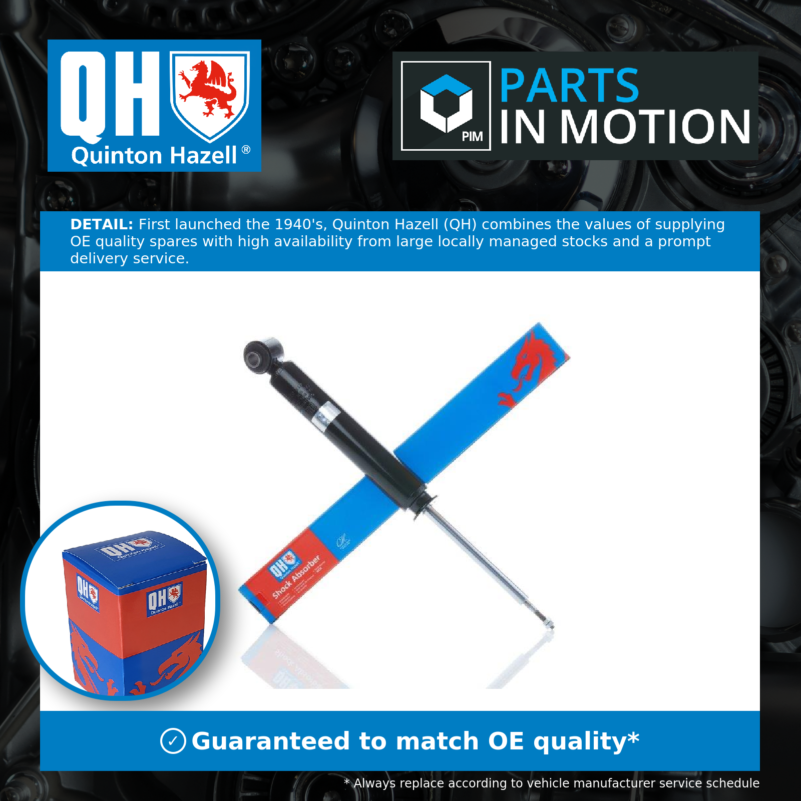 Quinton Hazell 2x Shock Absorbers (Pair) Rear QAG181129 [PM1478204]