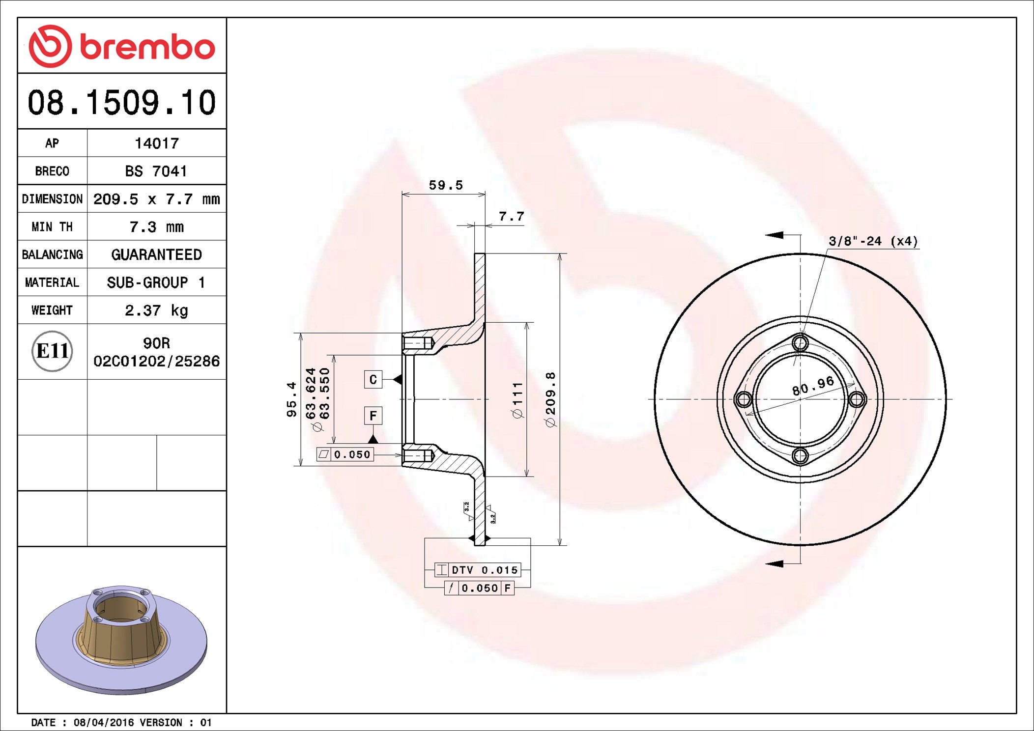 Brembo 08.1509.10