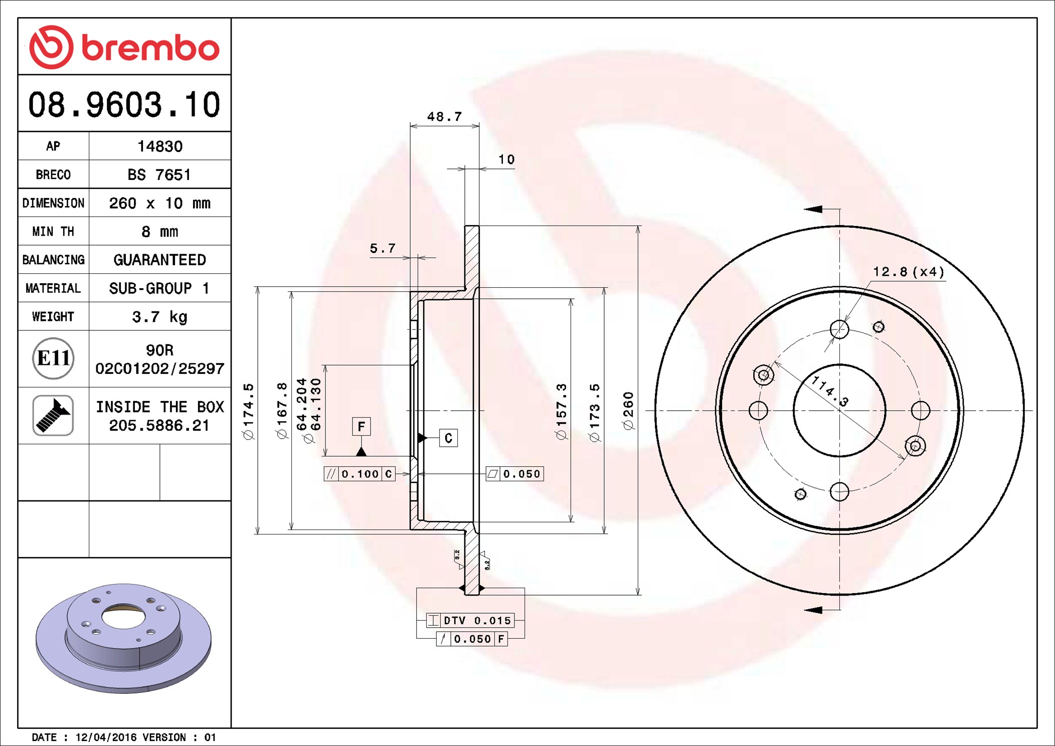 Brembo 08.9603.10