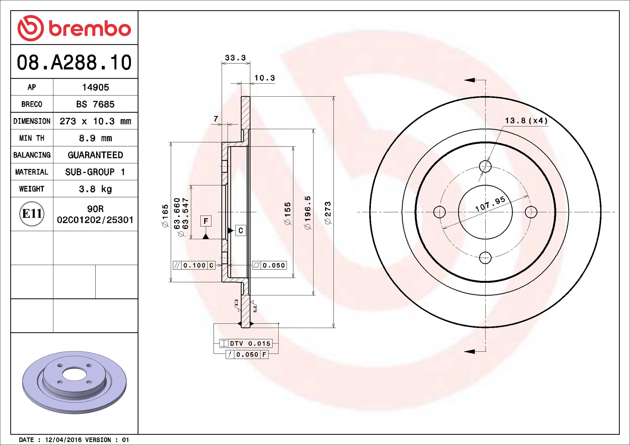 Brembo 08.A288.10