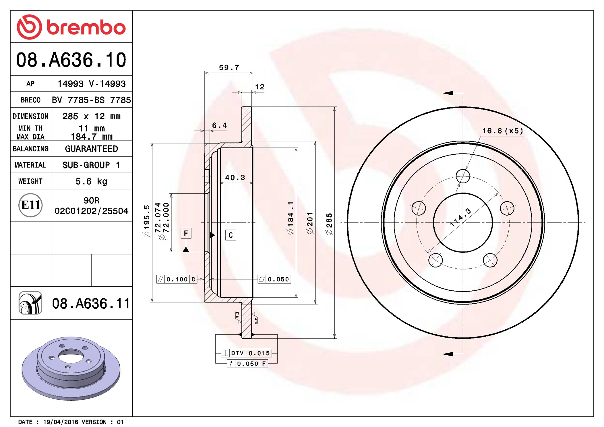 Brembo 08.A636.11