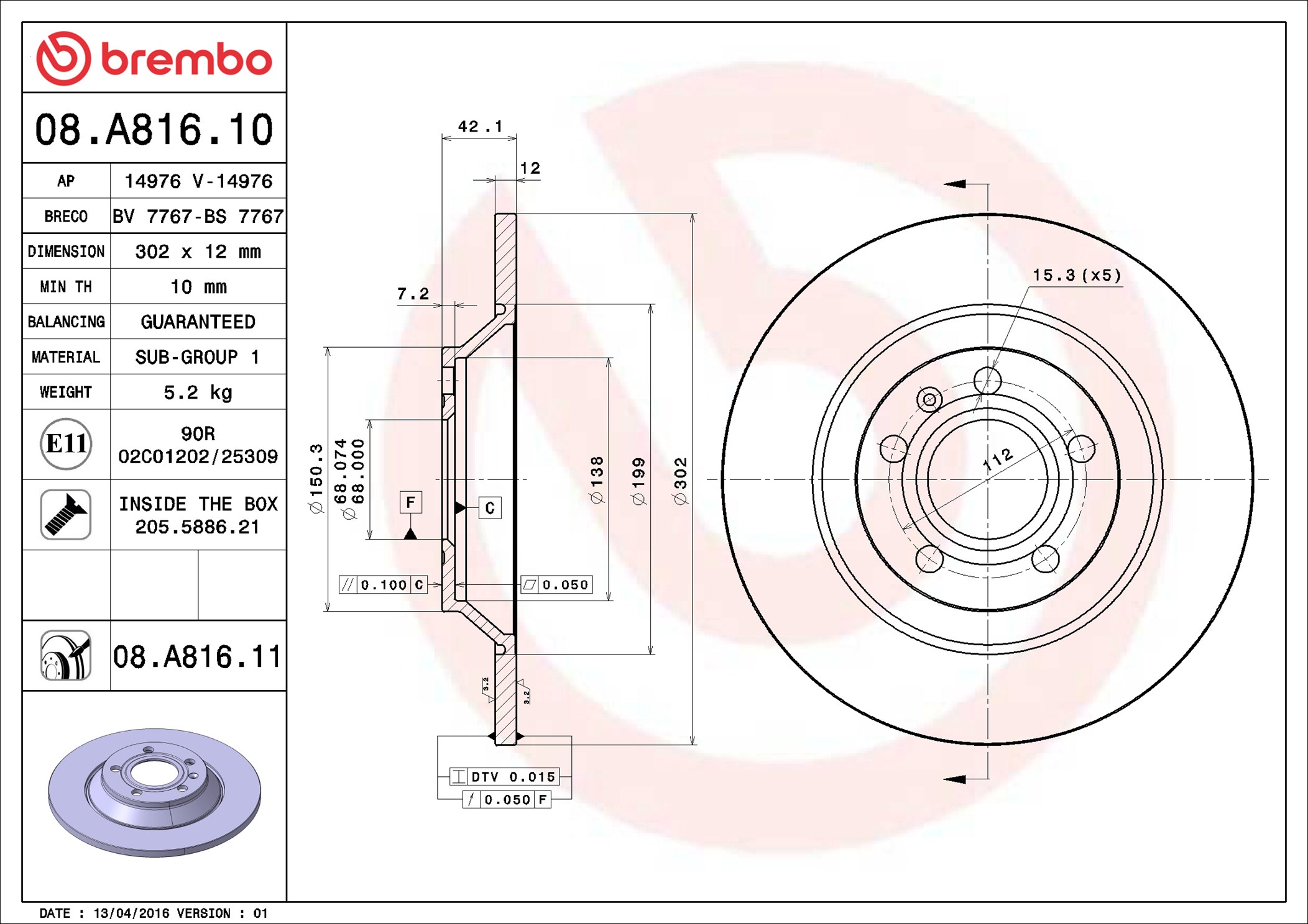 Brembo 08.A816.11