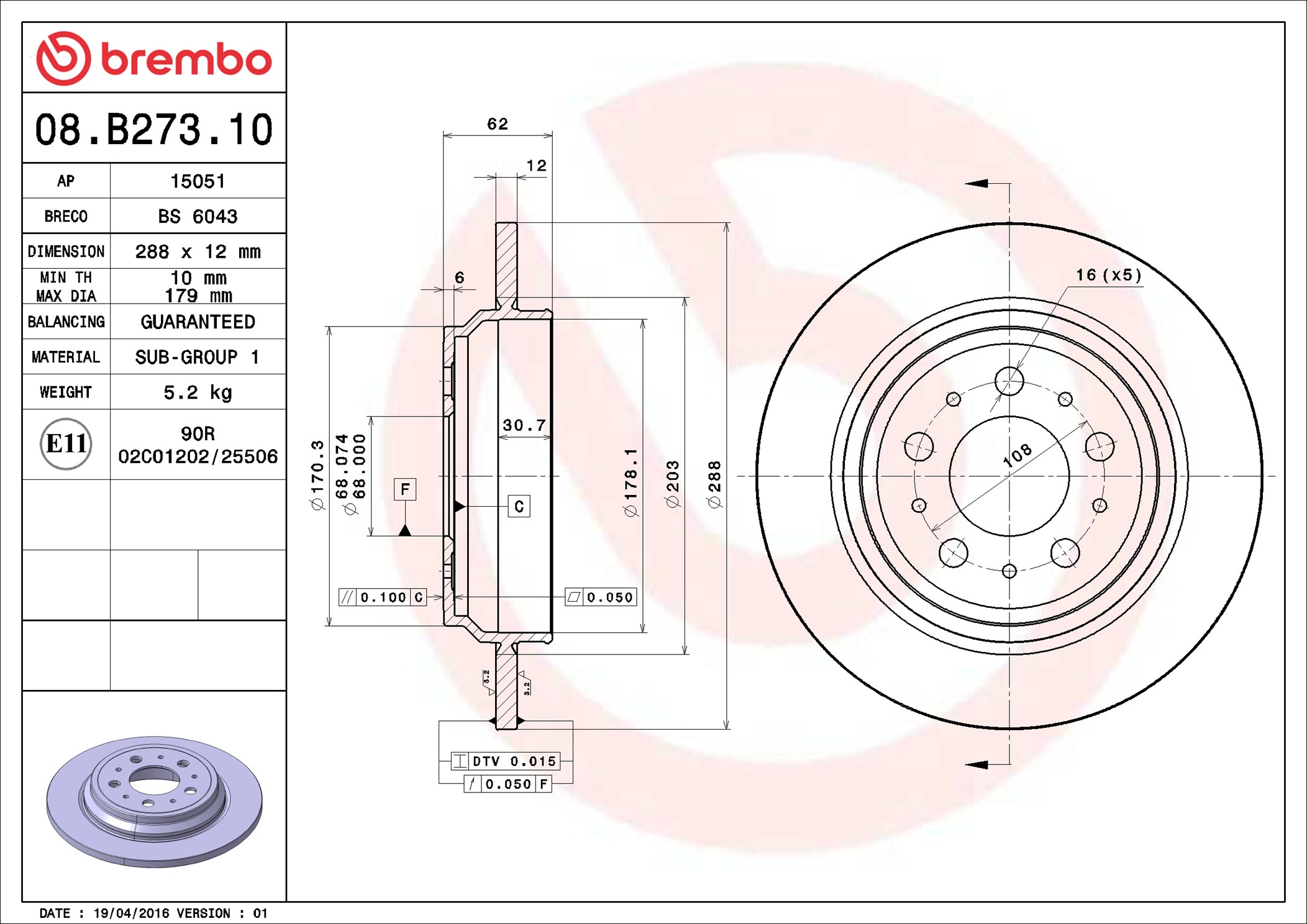 Brembo 08.B273.10