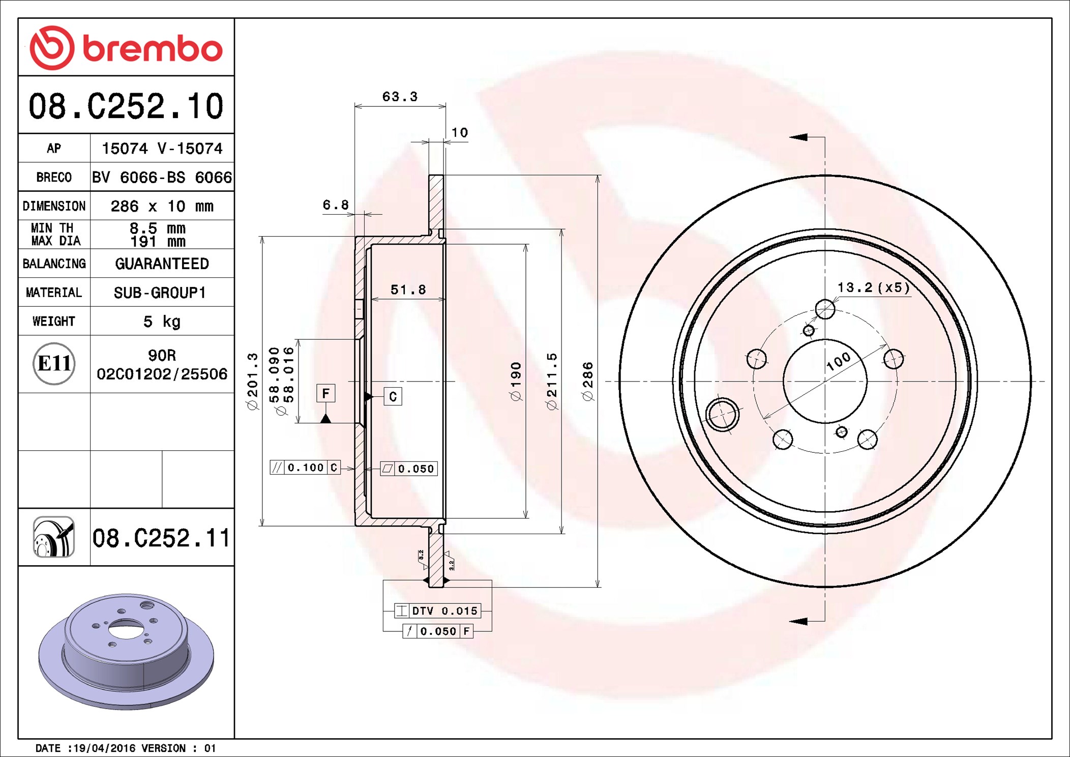 Brembo 08.C252.11