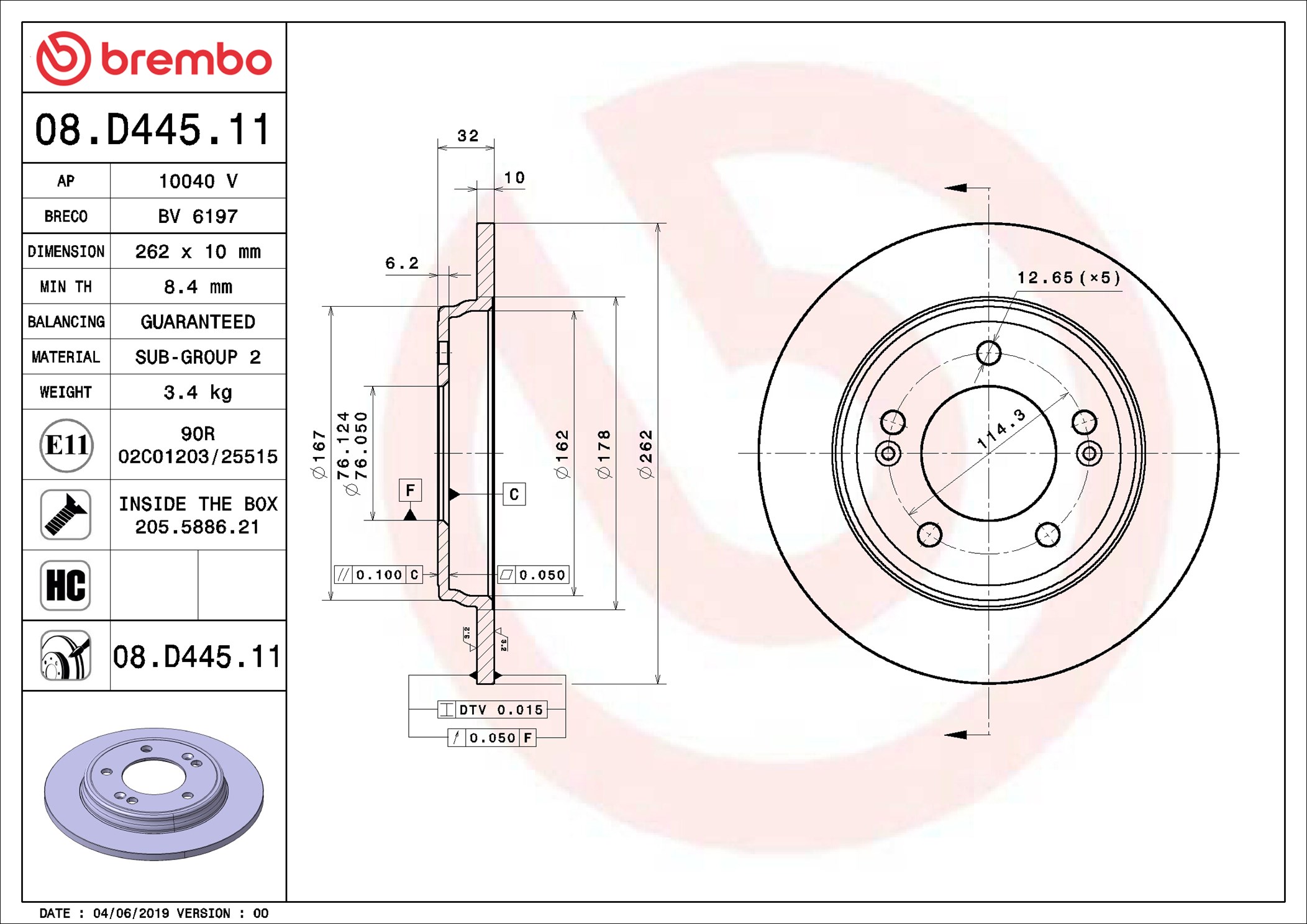 Brembo 08.D445.11