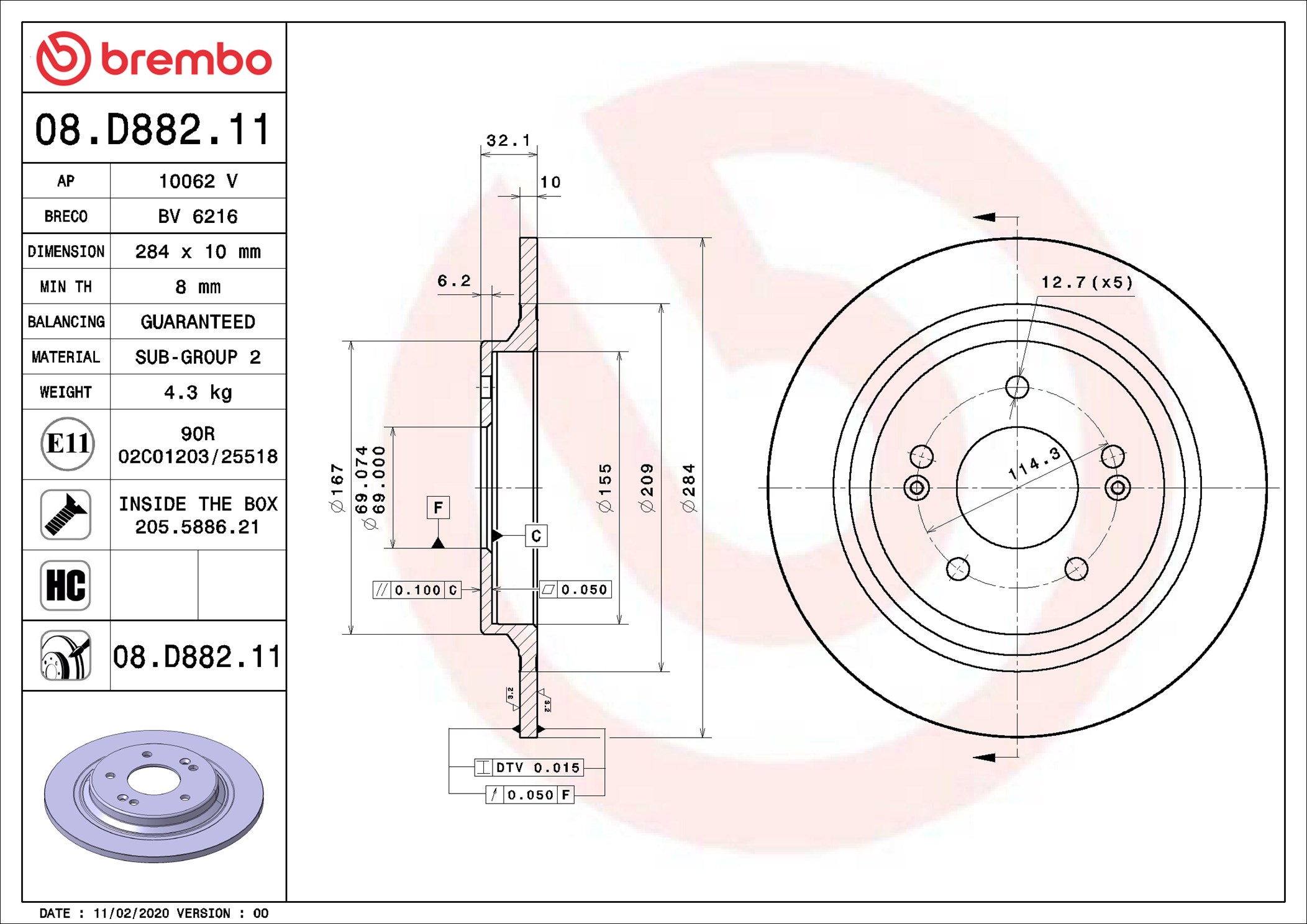 Brembo 08.D882.11