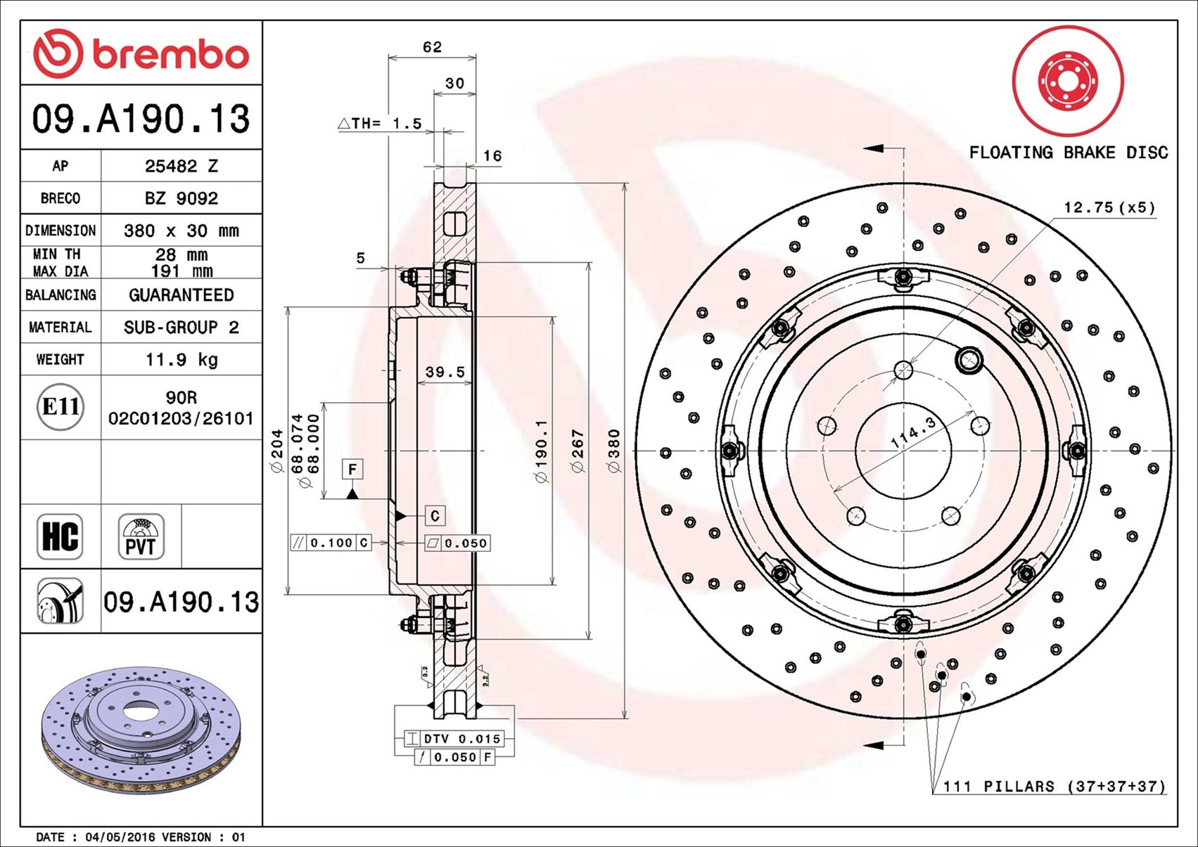 Brembo 09.A190.13