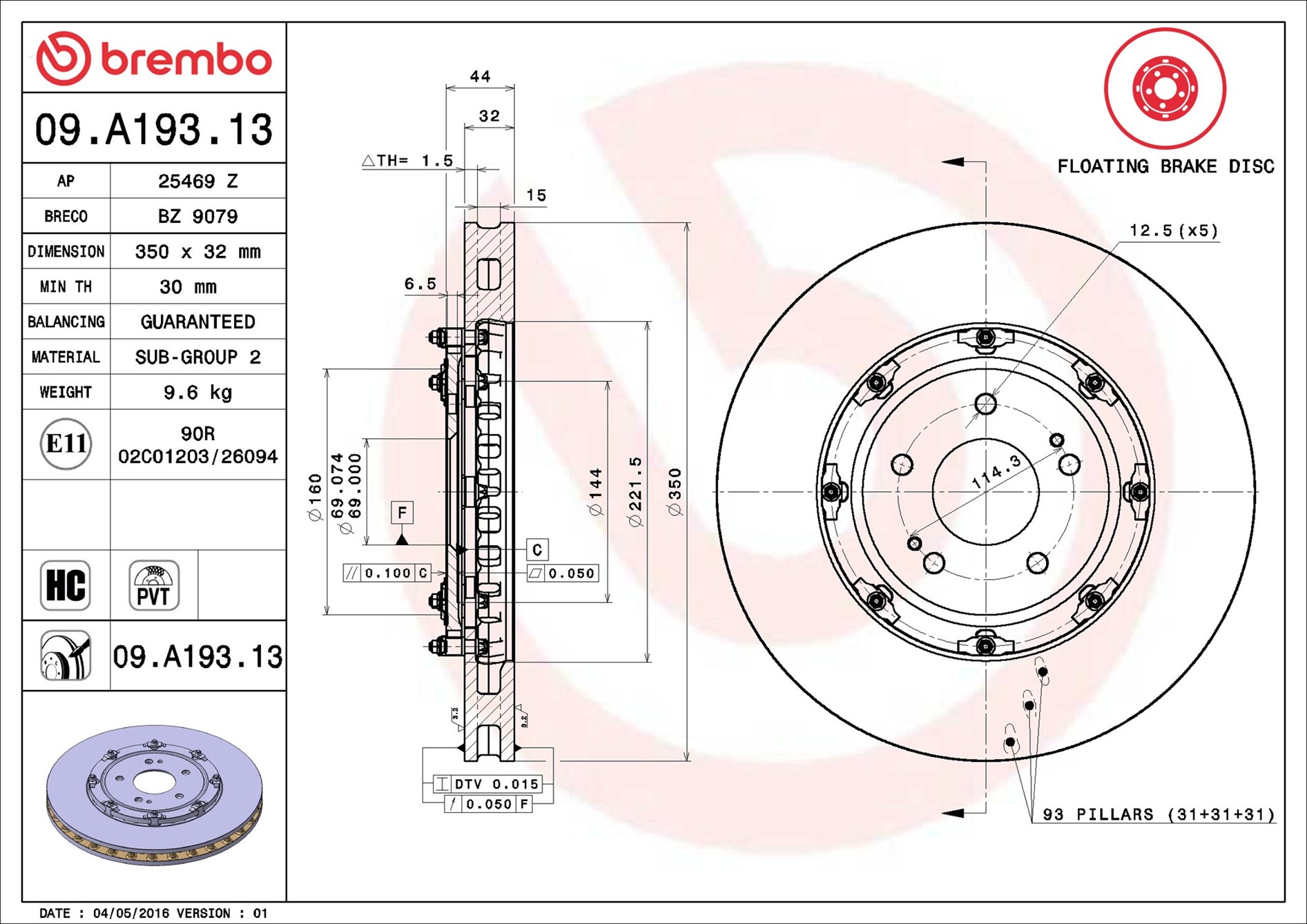 Brembo 09.A193.13