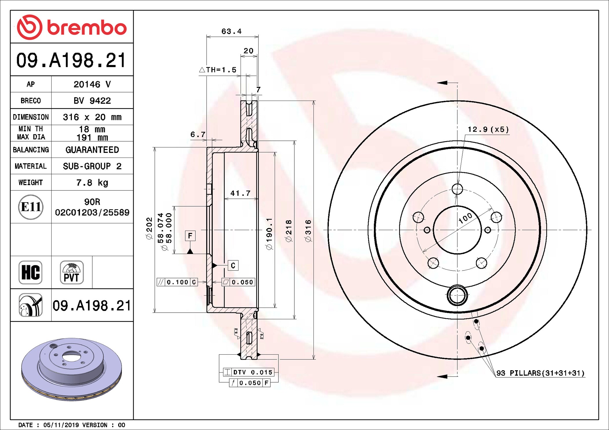 Brembo 09.A198.21