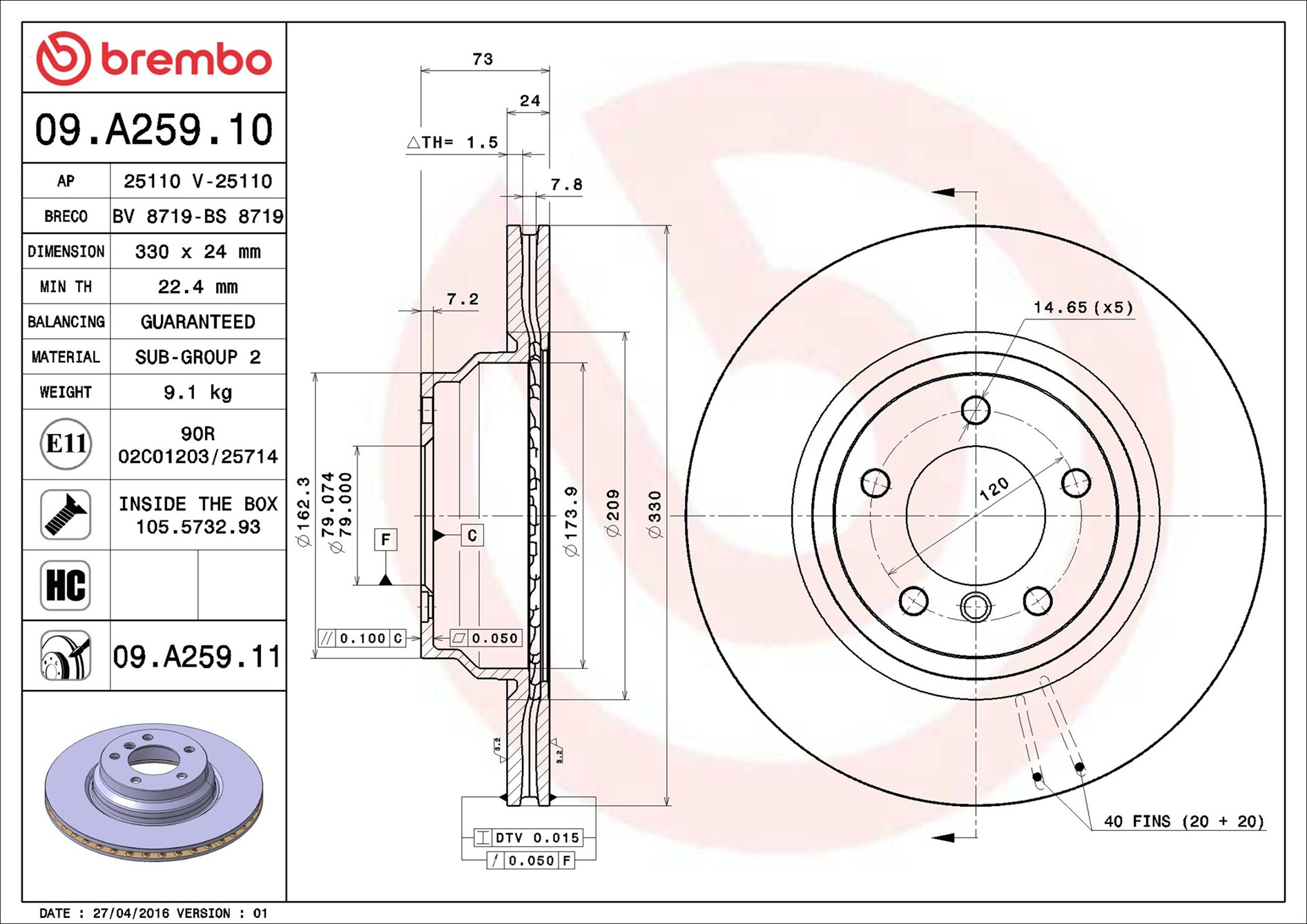Brembo 09.A259.11