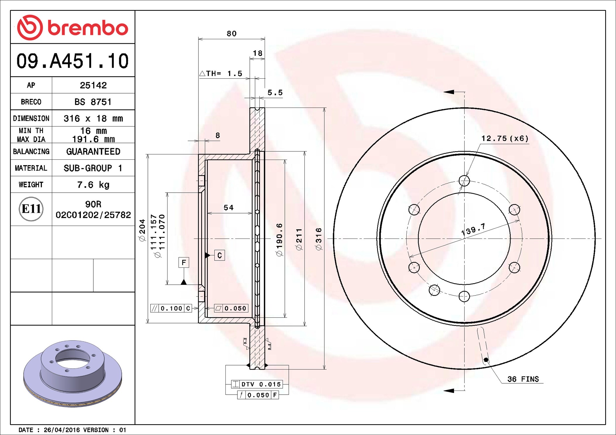Brembo 09.A451.10