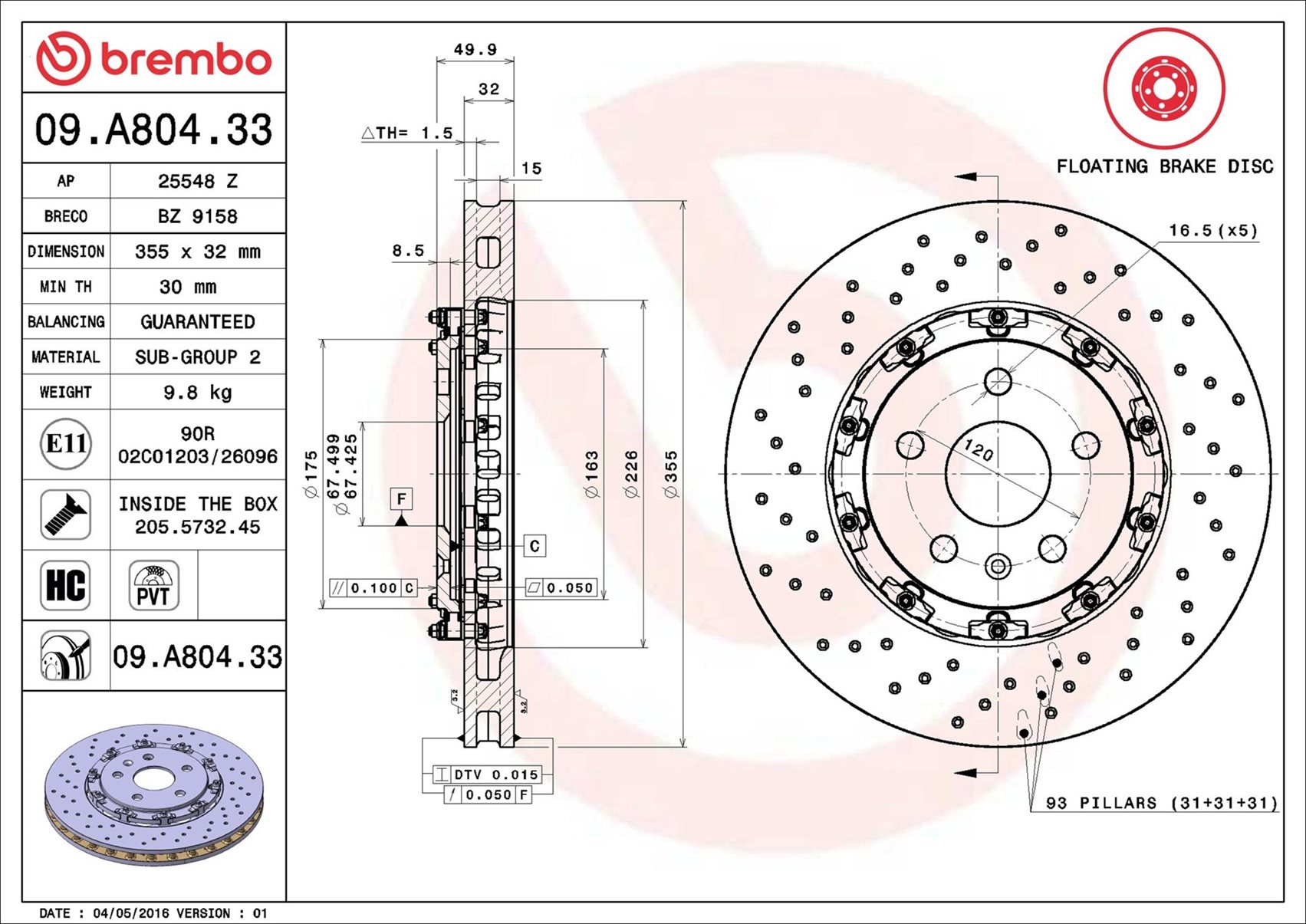 Brembo 09.A804.33