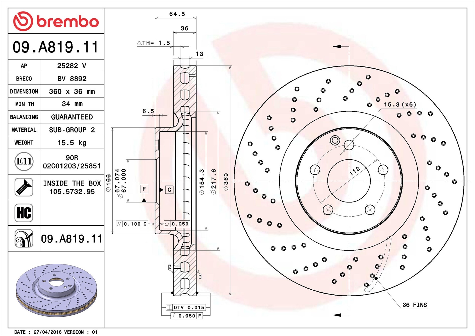 Brembo 09.A819.11