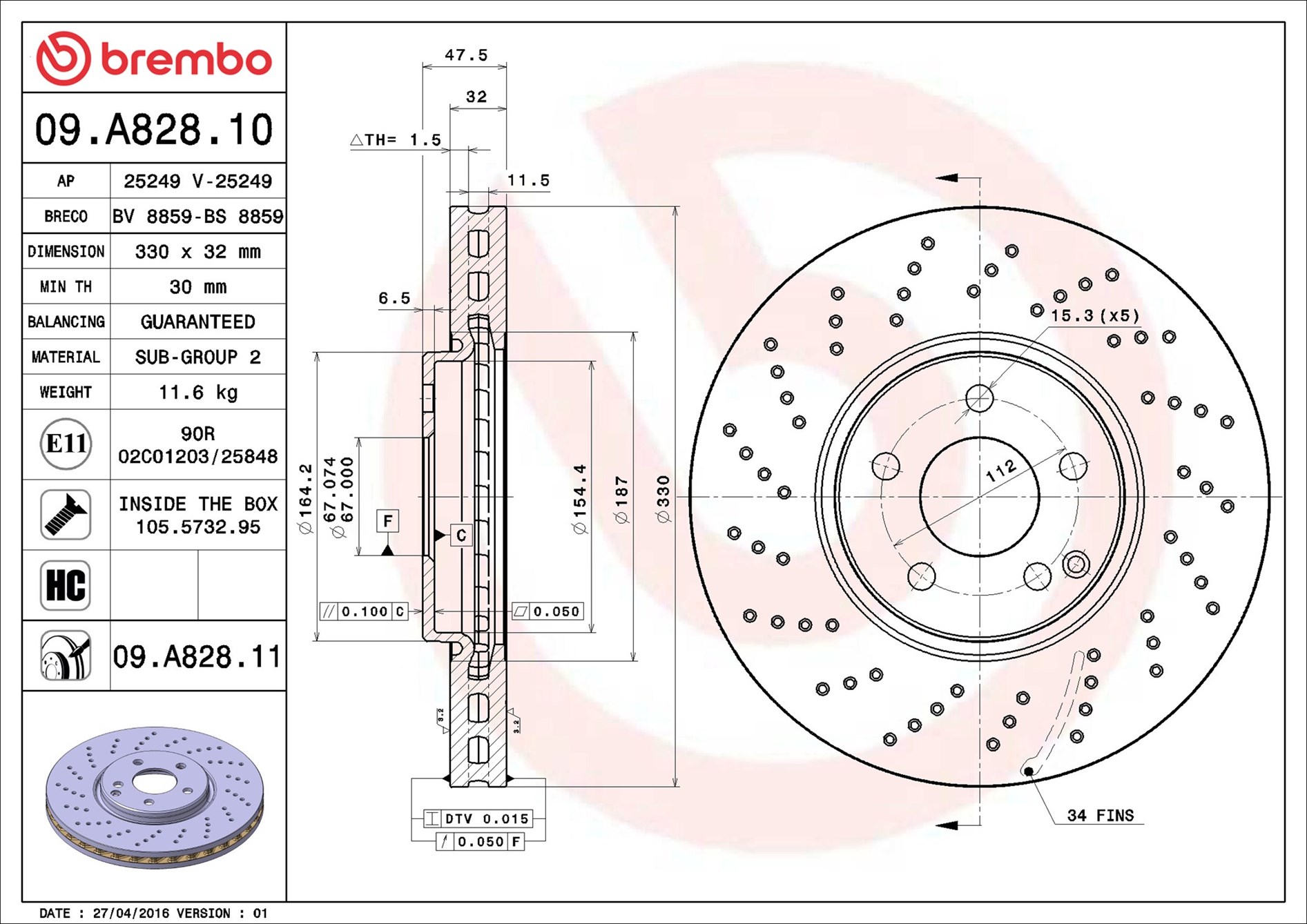 Brembo 09.A828.11