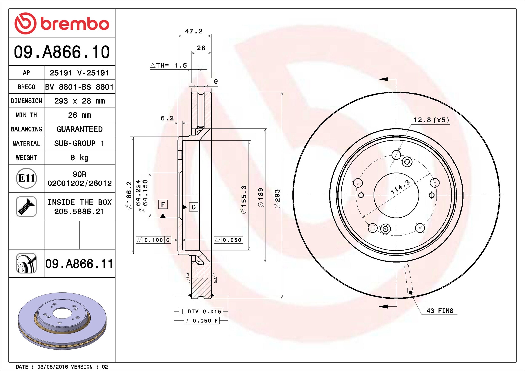 Brembo 09.A866.11