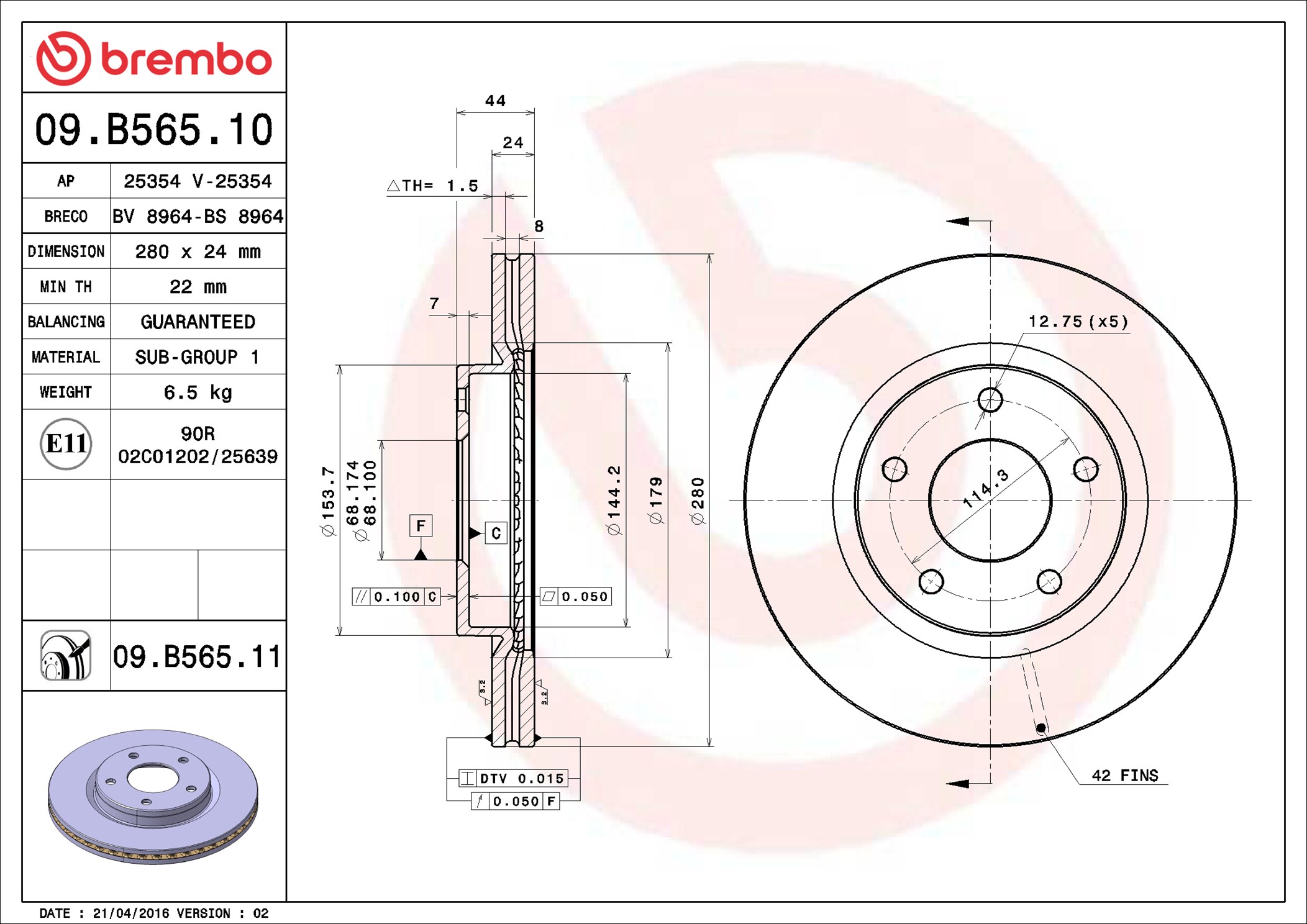 Brembo 09.B565.11