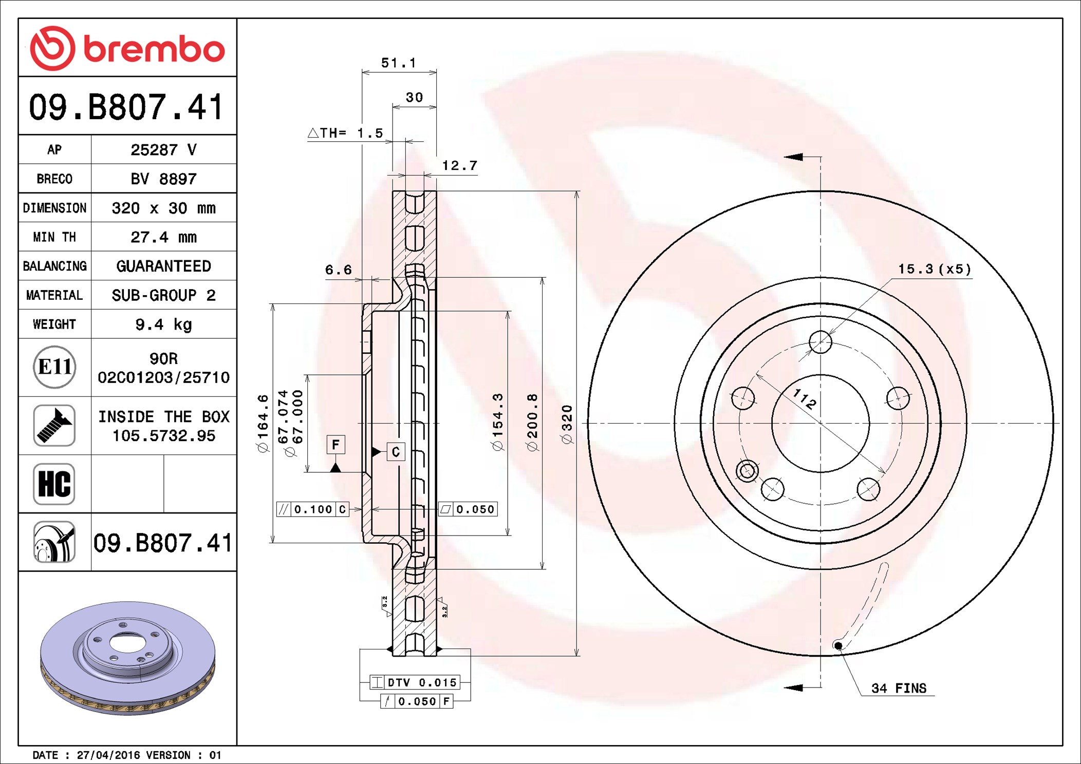 Brembo 09.B807.41