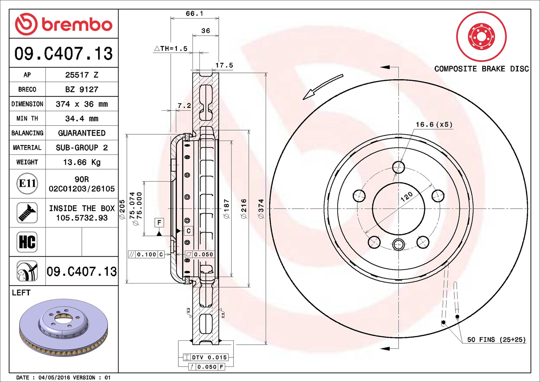 Brembo 09.C407.13