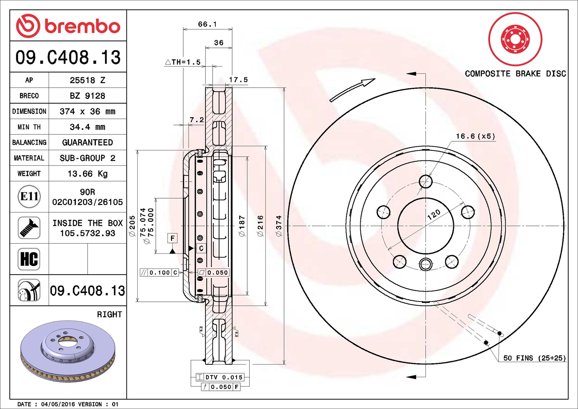 Brembo 09.C408.13