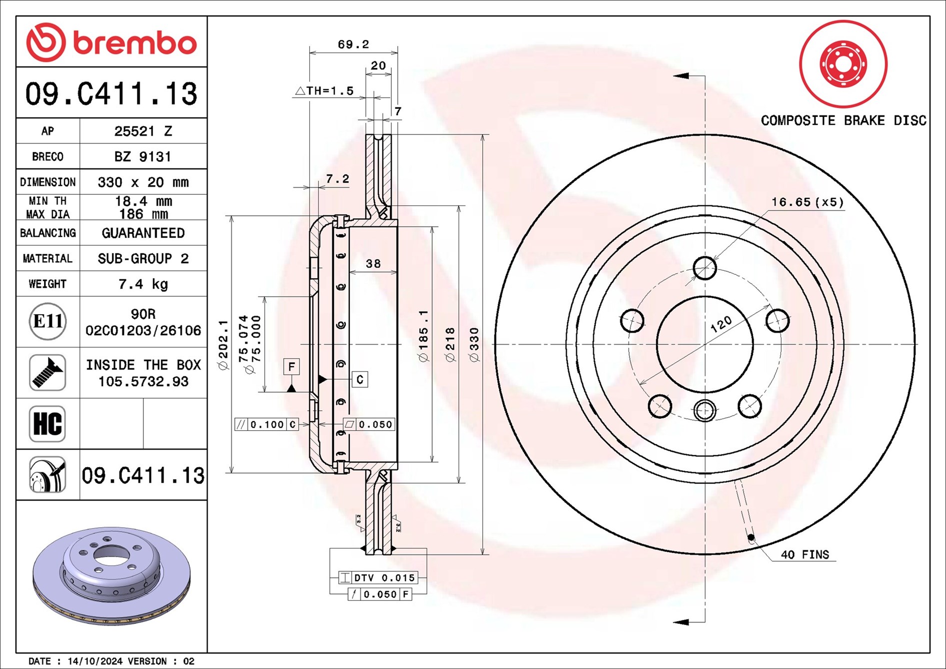 Brembo 09.C411.13