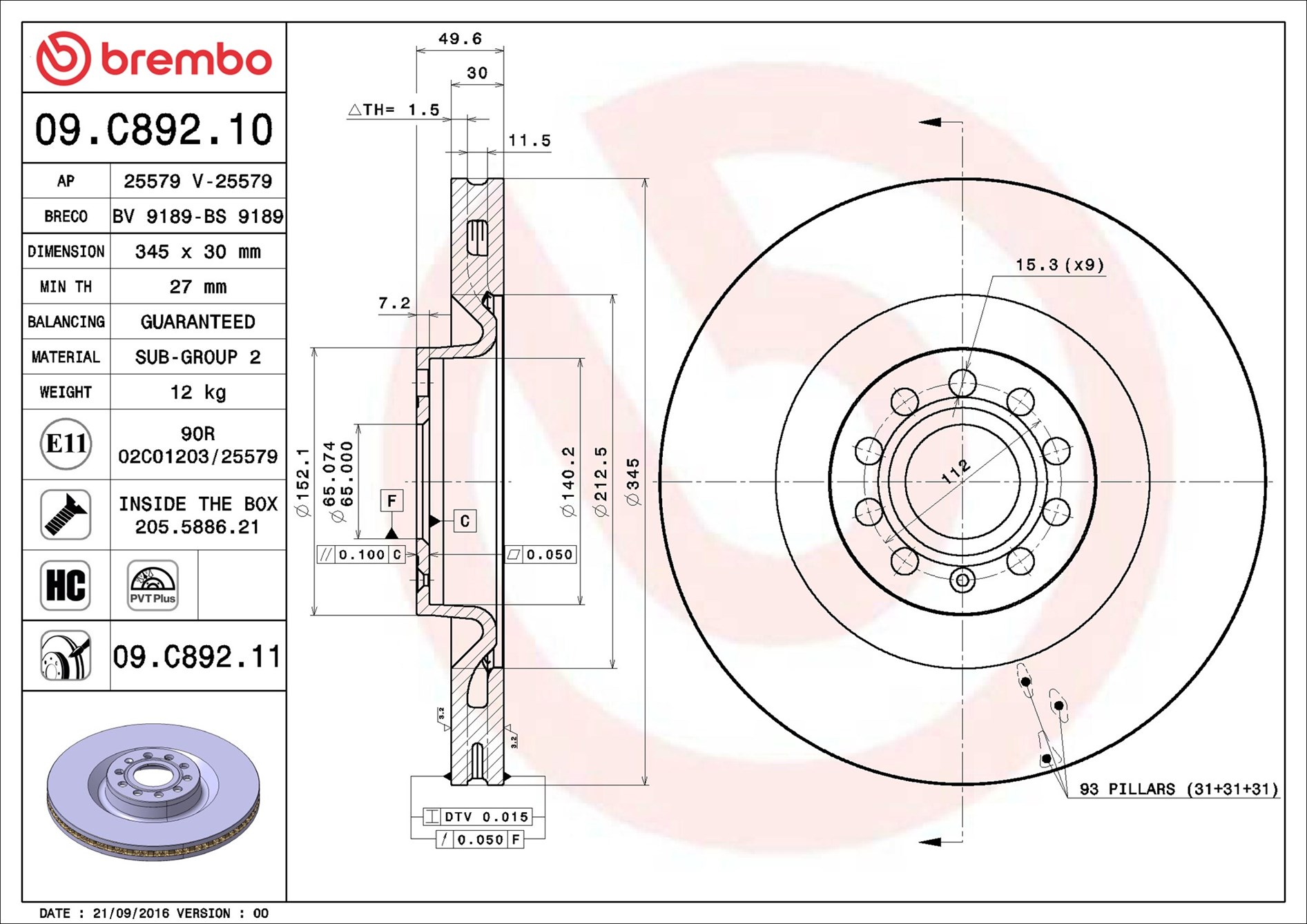 Brembo 09.C892.11