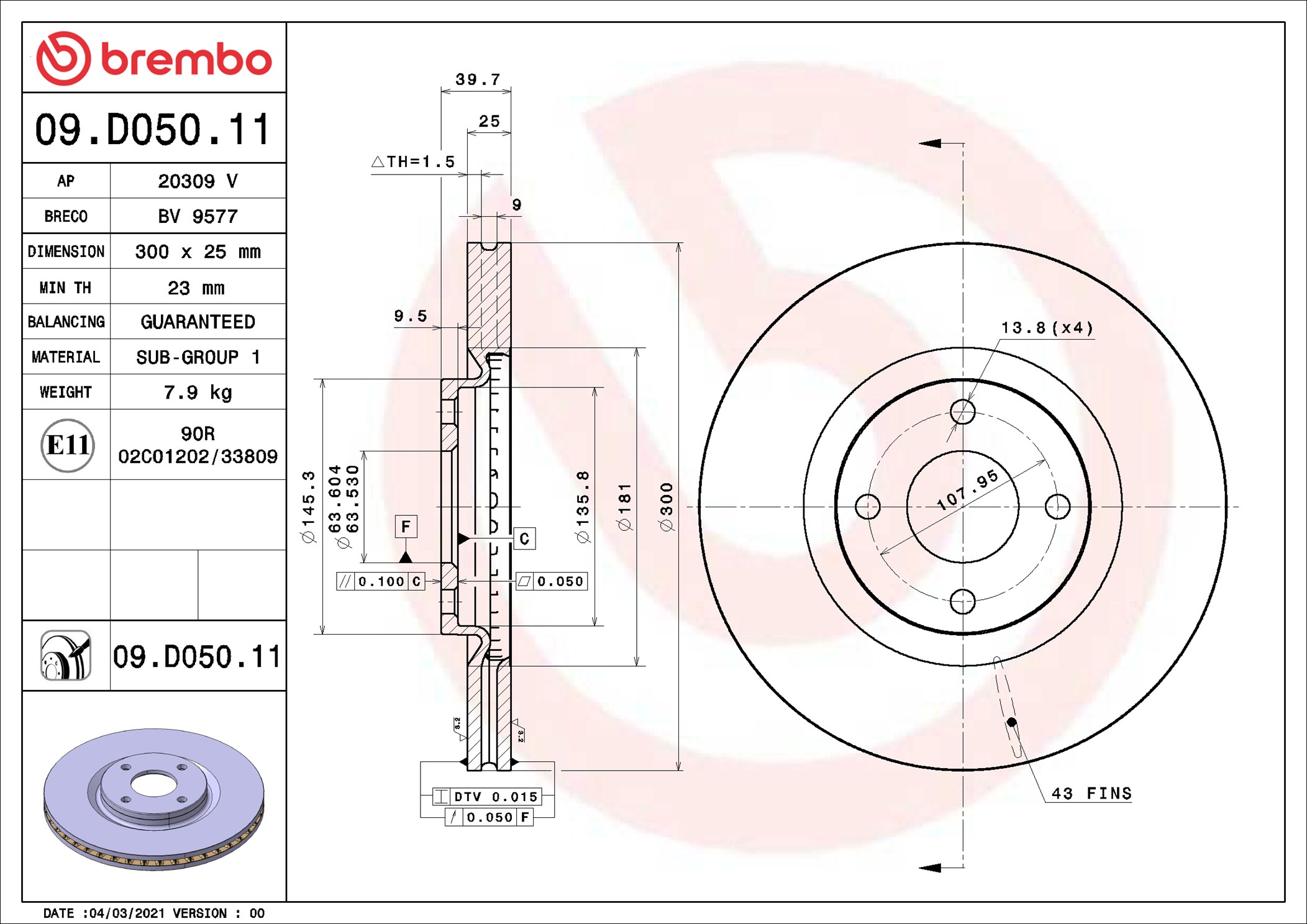 Brembo 09.D050.11