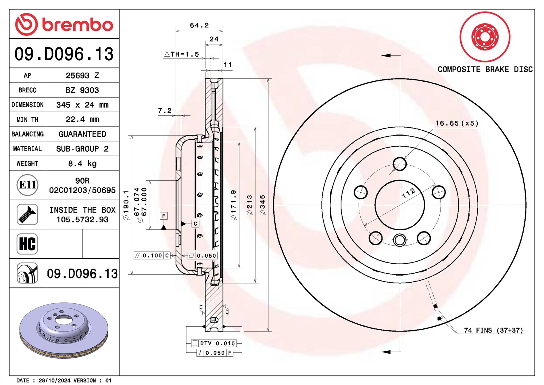 Brembo 09.D096.13