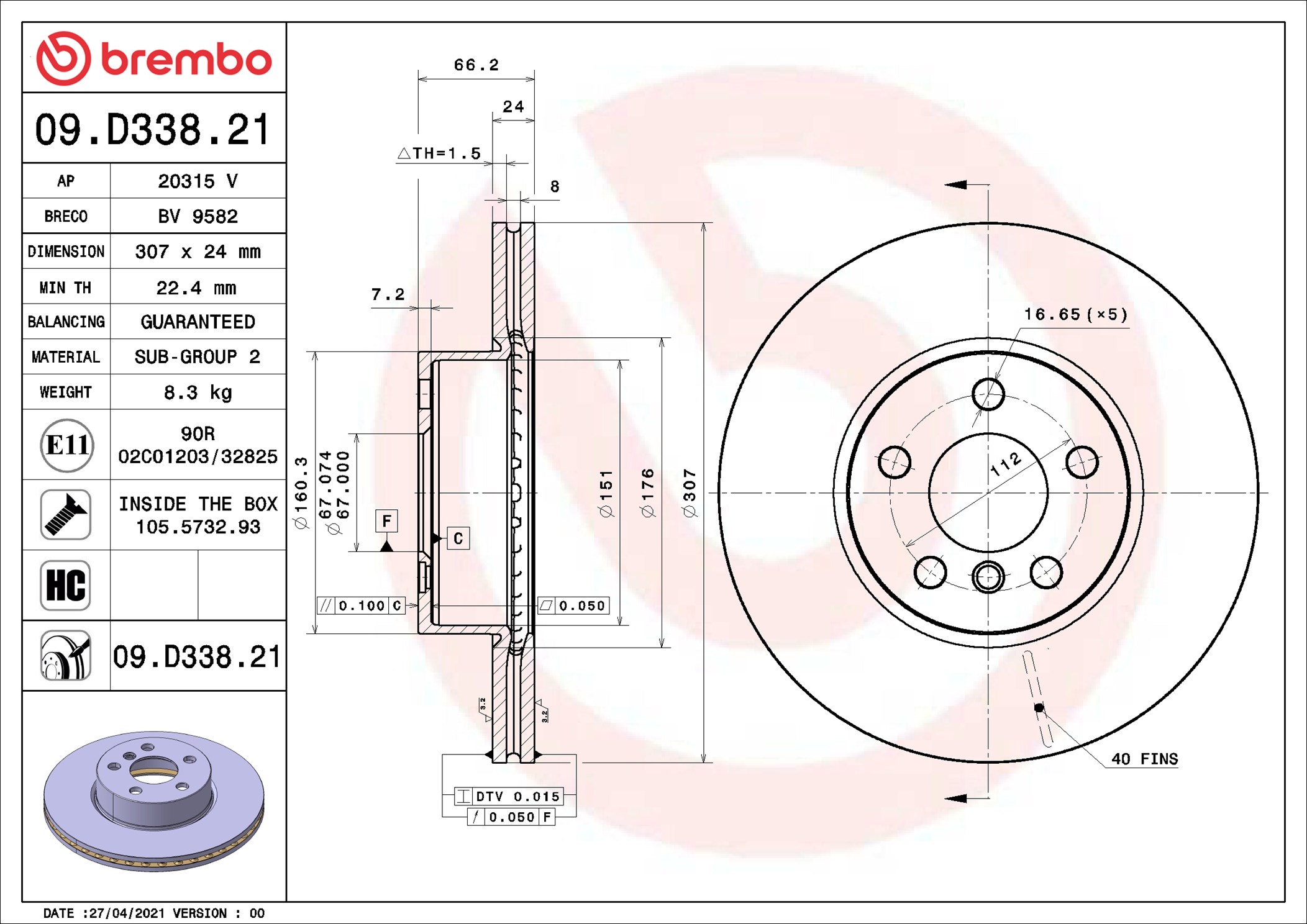 Brembo 09.D338.21