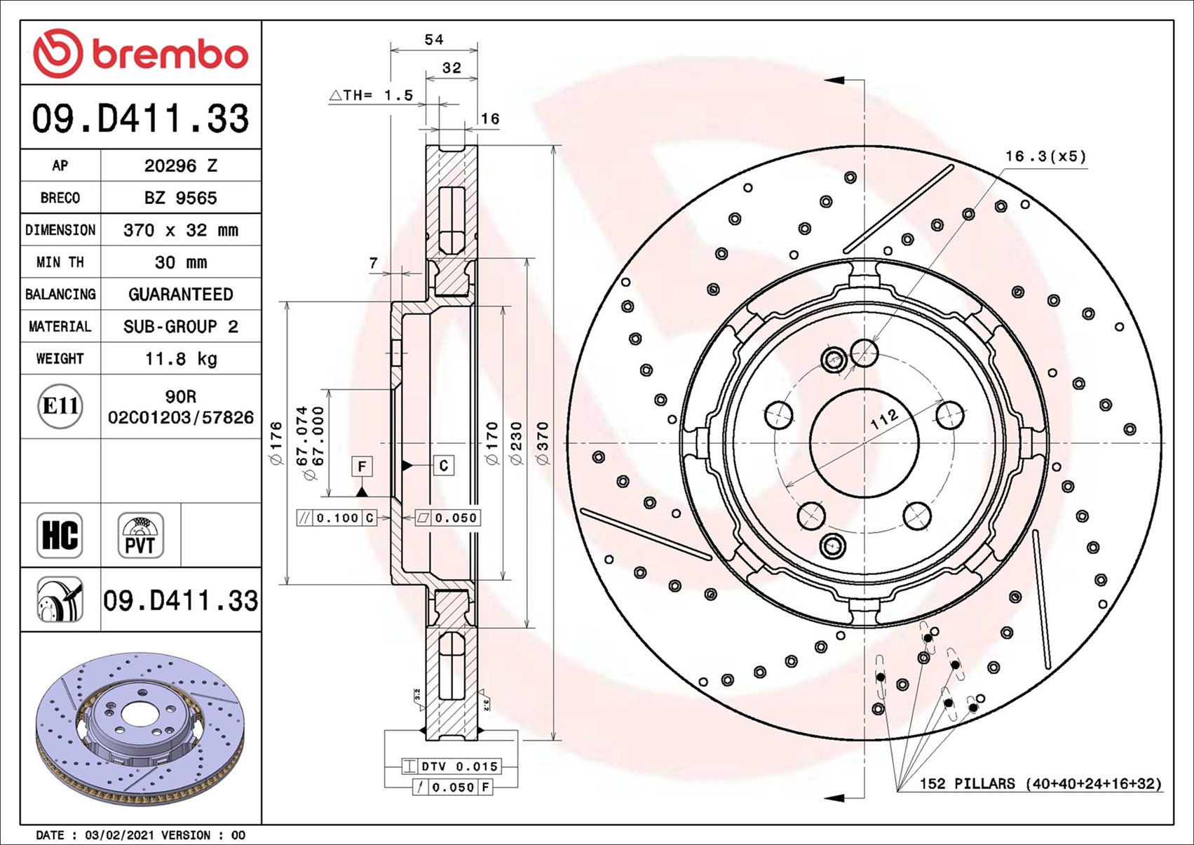 Brembo 09.D411.33
