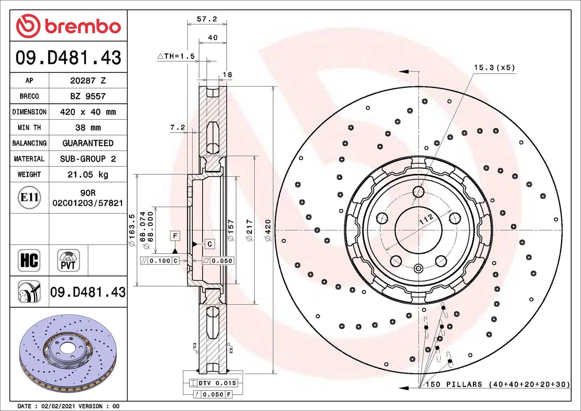 Brembo 09.D481.43
