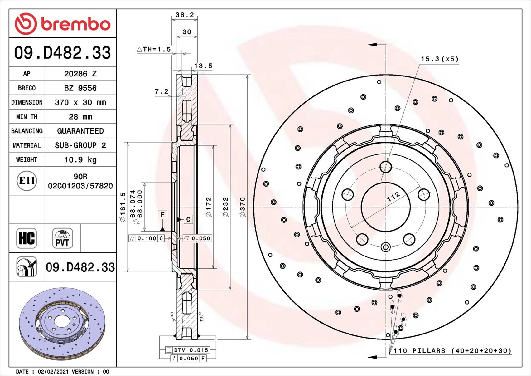 Brembo 09.D482.33